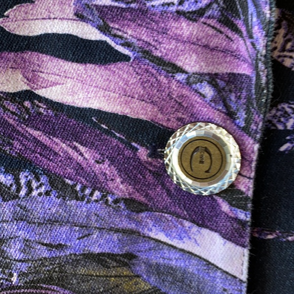 Just Cavalli Feather Print Denim Jacket - Picture 7 of 12